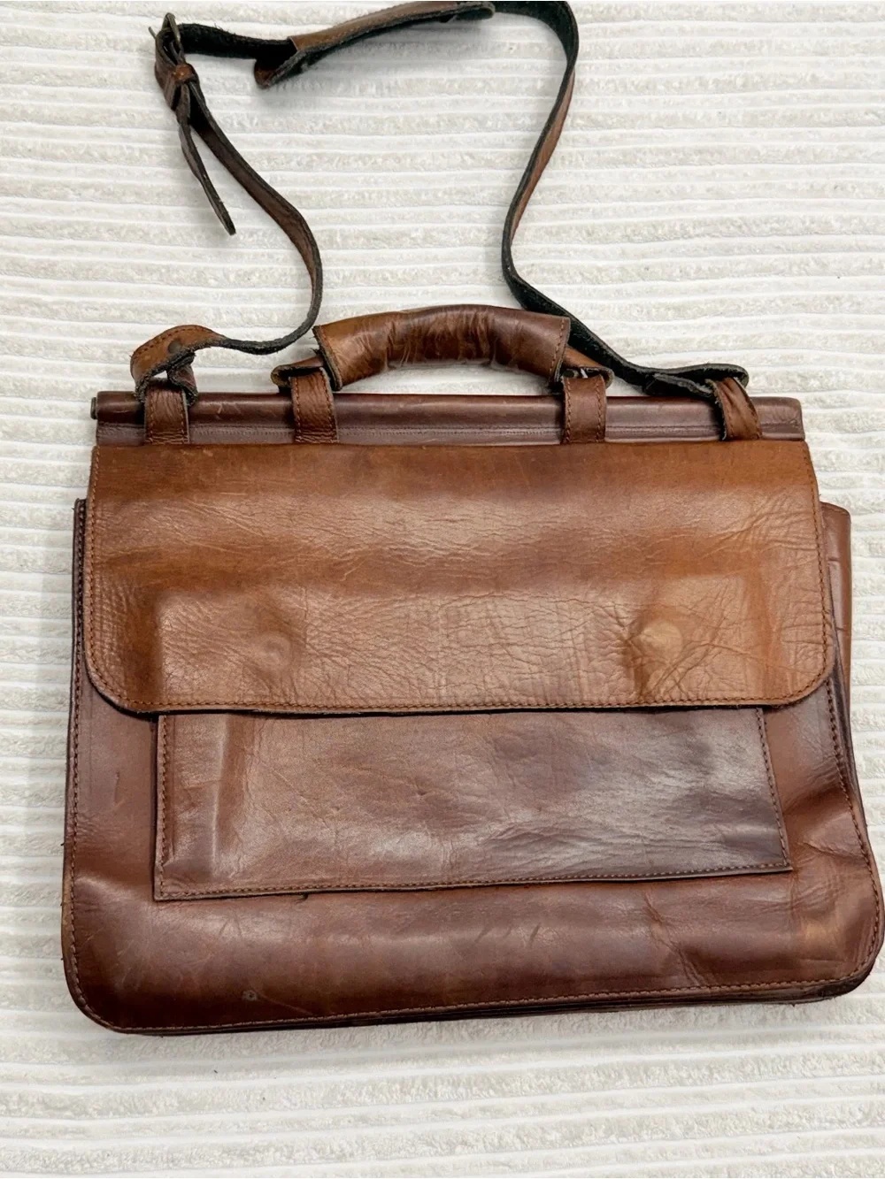Vaquero Brown Leather Men's Briefcase Satchel Laptop Bag - Picture 2 of 10